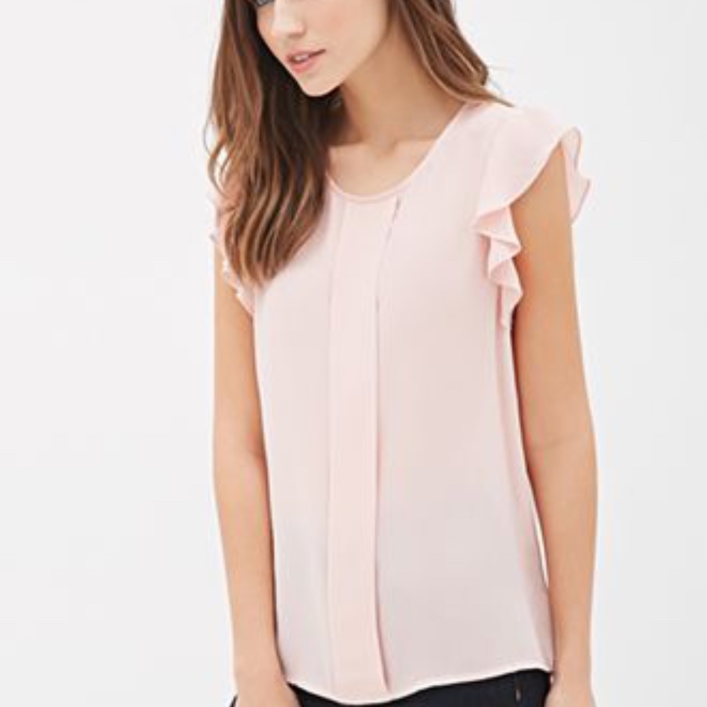 Forever 21 blush ruffle top